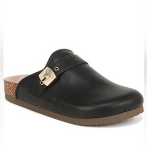 Dr. Scholl Louis Iconic Clog  Mules with Gold Buckle Slip On. Lightweight NWOT